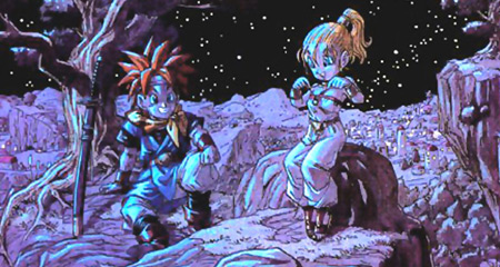 Une illustration de Tori avec Crono et la jeune fille