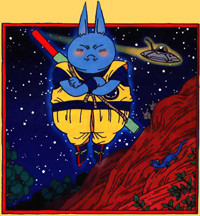 Neko Majin parodiant Songoku