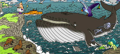 Toccio &eacute;coute les probl&egrave;mes d'une baleine